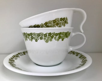 Vintage Corelle Spring Blossoms Crazy Daisy Teacup and Saucer Set