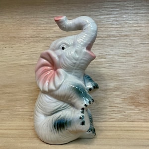 Vintage Pink and Blue Toned Elephant