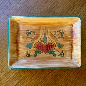 Vintage 1960er Jahre Pennsbury Pottery Quail & Heart Trinket Dish