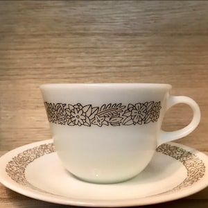 Vintage Pyrex Woodland Tea / Coffee Cup and Saucer
