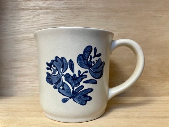 Vintage Pfaltzgraff Blue Flower Stoneware Mug - Etsy