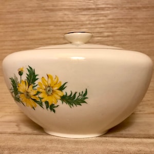 Vintage Sunflower Sugar Bowl, Knowles China Company