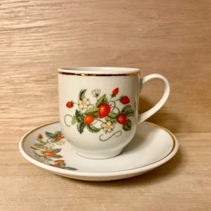Vintage Avon Strawberry Demi Cup and Saucer