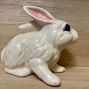 Glossy Crackled Ceramic Rabbit Sitting main image 0
