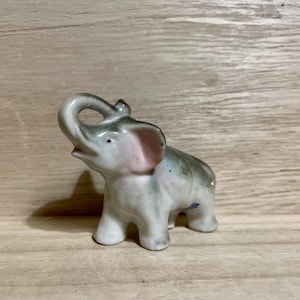 Vintage Small Grey Porcelain Elephant
