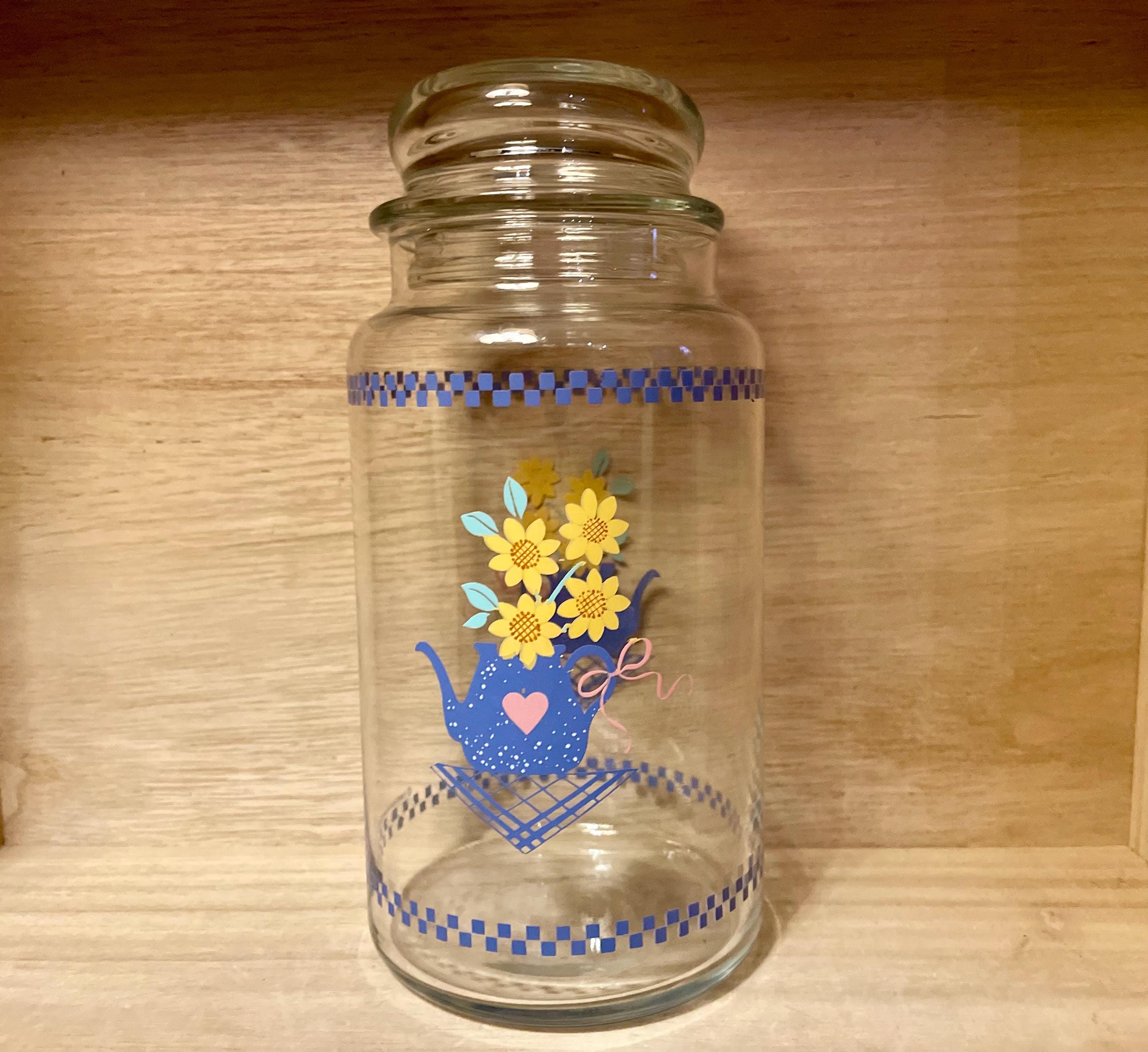 ヴィンテージ アンカーホッキング ガラスジャー（蓋付き） - Etsy 日本