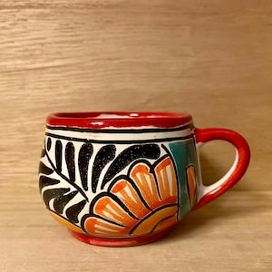 Small Vintage Mexican Talavera Handpainted Mug