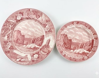 Vintage Old English Staffordshire Ware   Souvenir Plates of Pikes Peak Region, Colorado