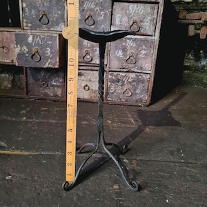 candle holder for pillar candle hand forged 12"