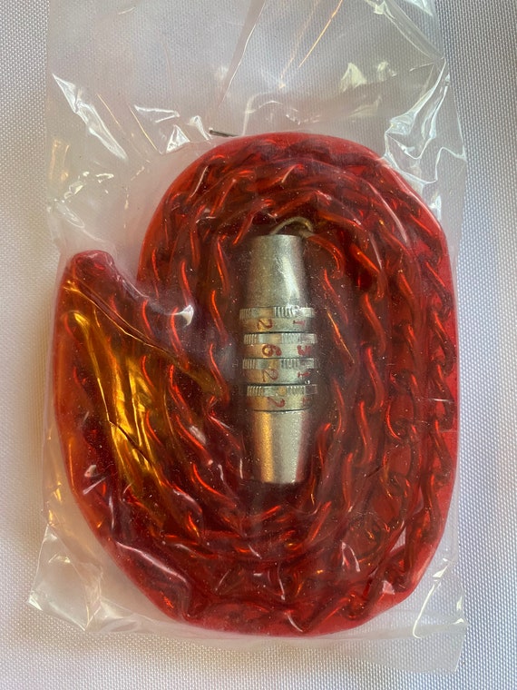 Vintage Bike Bicycle Chain With Combination Lock Metal With a Red