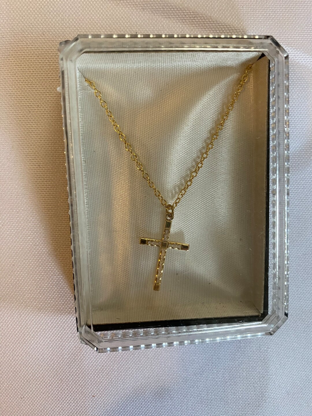 Vintage Gold Cross Necklace Great Gift for Girls Birthday Easter