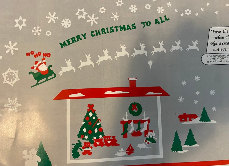 Stik-EES 'Night Before Fireplace' Christmas Window Clings - Santa & Reindeer