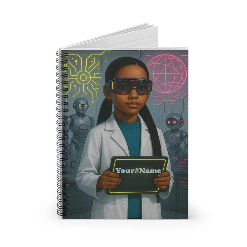 Stem Notebook Personalized Robot Girl STEM Notebook: Spiral Bound Journal - Etsy