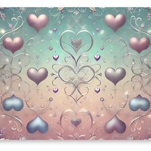 Valentine&#39;s Day & Wedding Wrapping Paper in Teal and Peach | Anniversary, Mother&#39;s Day, Birthday Gift For Her