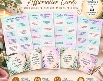 Healing & Gratitude Affirmation Cards Printable PDF