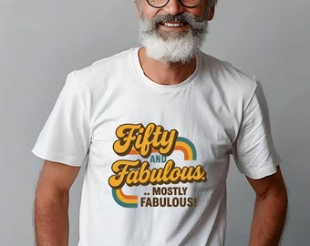 50th Birthday T-Shirt | Fifty and Fabulous Retro Gift
