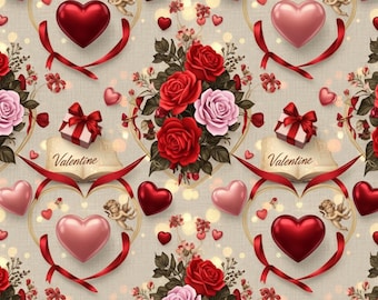 Red Roses Gift Wrap | Romantic Valentine's Day Wrapping Paper