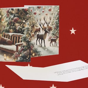 Personalisierte Weihnachtskarten | Vintage Feiertags-Gruß-Karten-Set | Handgemachte Weihnachtskarten 2025 | Winterlandschaft
