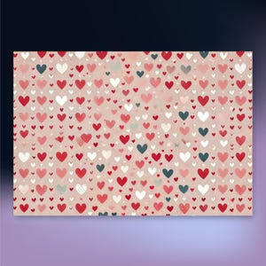 Cute Heart Pattern Wrapping Paper | Red & Pink Gift Wrap, Love Heart Sheets, Romantic Wedding Anniversary Gift Paper, Unique Gift For Mom