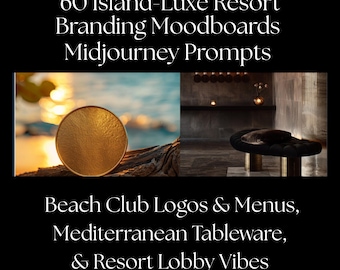 Island Resort Branding Midjourney Prompts: Luxury Mockups (PDF)