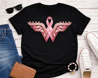 Cotton Wonder Woman Cancer Trending Now Graphic Shirt Motivational Thinking of You Gift