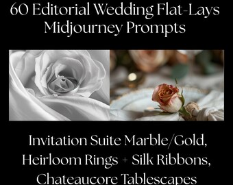 Midjourney Prompts: 60 Editorial Wedding Flat-Lays (Digital Download)