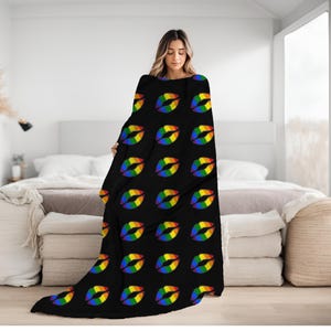 Rainbow LIPS Pride LGBTQ Blanket | Lesbian Home Decor, Pride Month Gift, Pride Flag Home Decor, Lesbian Blanket, Gay Pride Wedding Gift