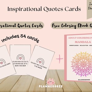 Inspirational Quotes Cards, Mindfulness Saying, Motivational Messages, Positive reminders, Instant Digital Download PDF
