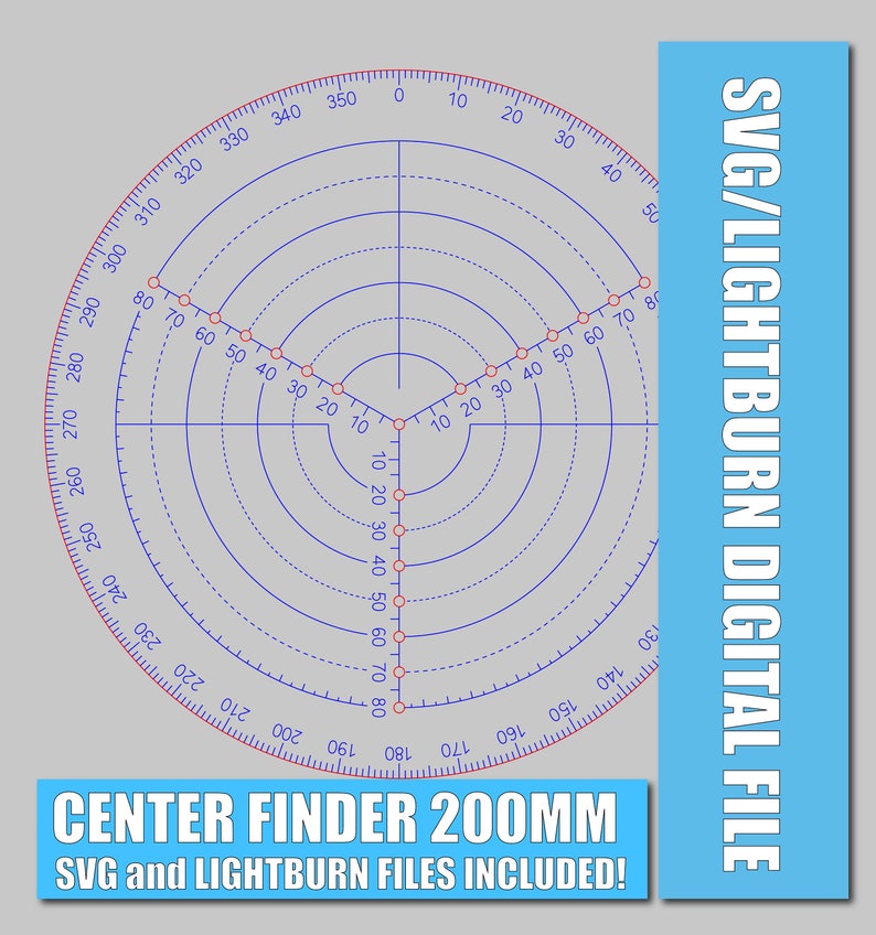 Center Finder 200 Mm for Laser Engravers Such as Xtool