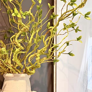Banyan tree branches, artificial greenery, green foliage, twisted routs, bendable branches, DIY flower arrangement, faux plant, home decor