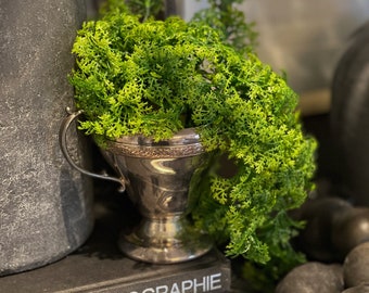 Faux Moss, artificial greenery, DIY flower arrangement, green faux plant, decorative green grass stems, home decor, water pond, forest floor