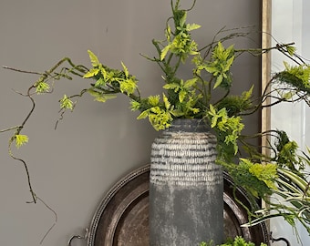 Moss Vine Tree branches, moss and ferns covered roots, artificial greenery, DIY flower arrangement, green faux plant leaves, home decor