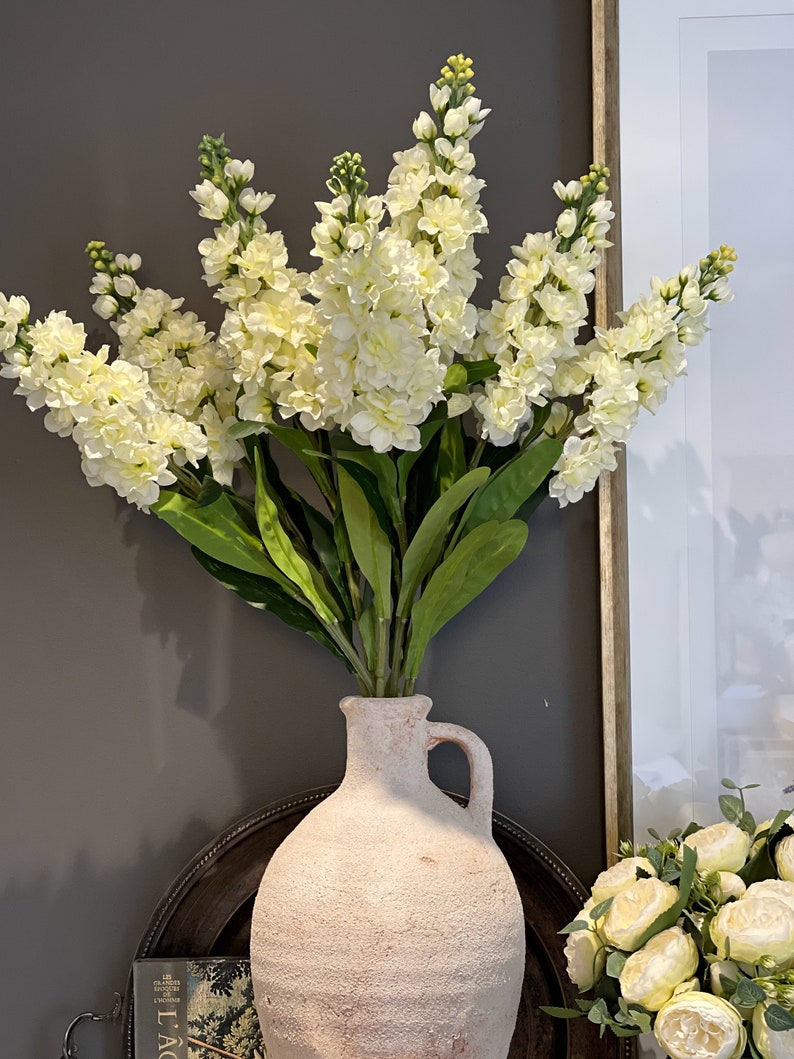 White Hyacinth Tall Faux Flowers Artificial Stems & Plants Etsy