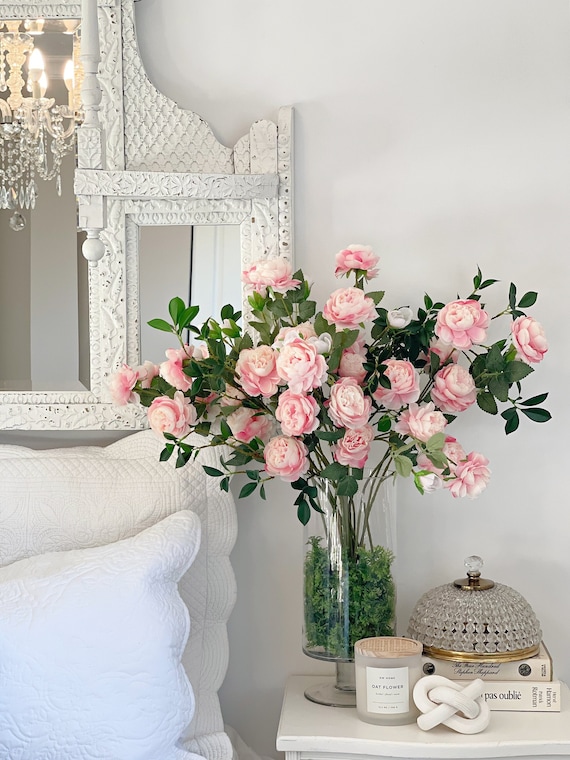 Pale Pink English Roses, Two-tone Pink Faux Flower Stems, Silk Artificial  Sprays, DIY Wedding Decor, Romantic Floral Arrangement, Home Decor 