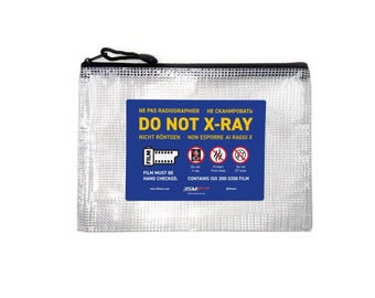 Bolsa de viaje para película radiográfica «No usar con rayos X» de 35 M Pro (traducida a la europea)