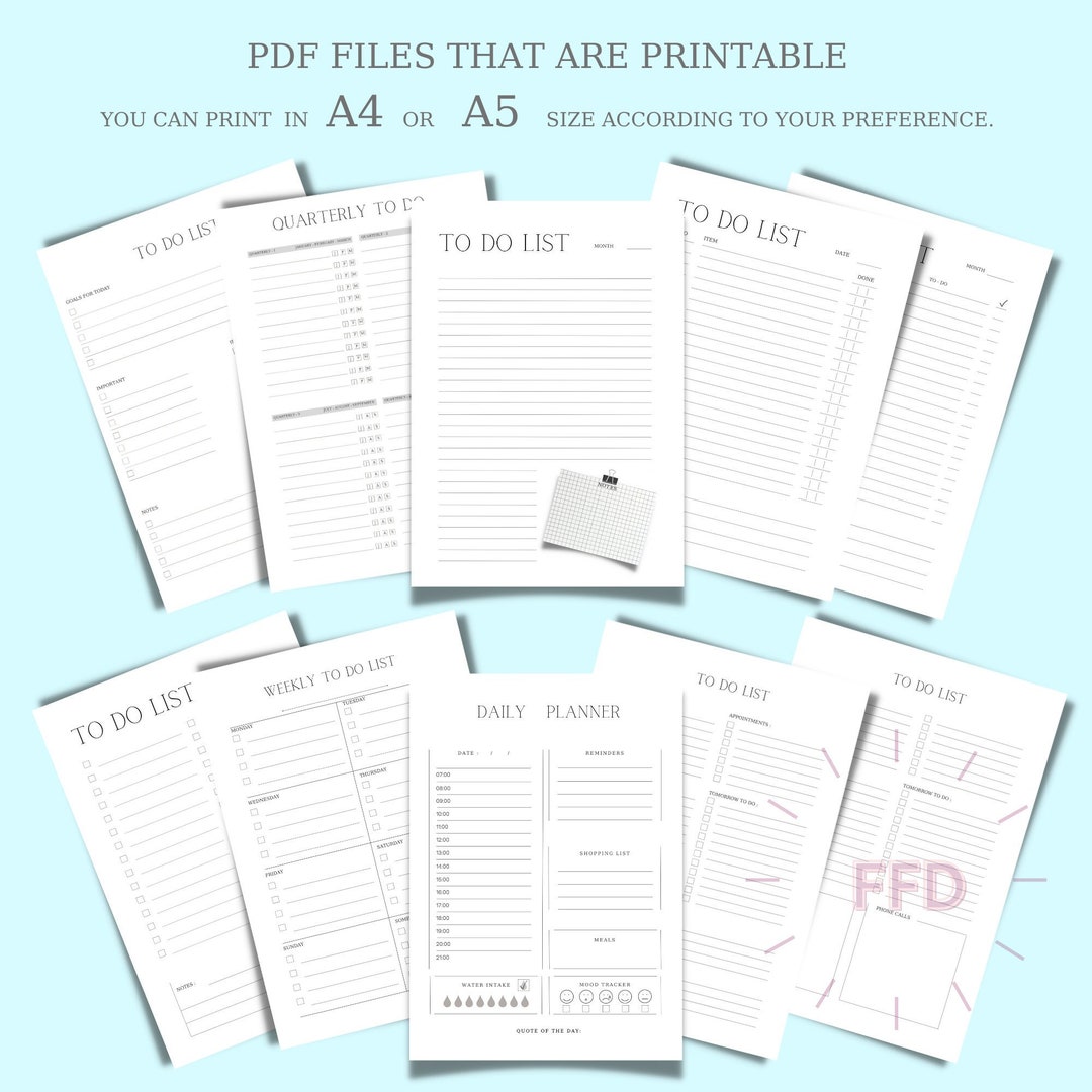 To Do List Pages, Daily to Do List, Weekly to Do List, Printable to Do ...