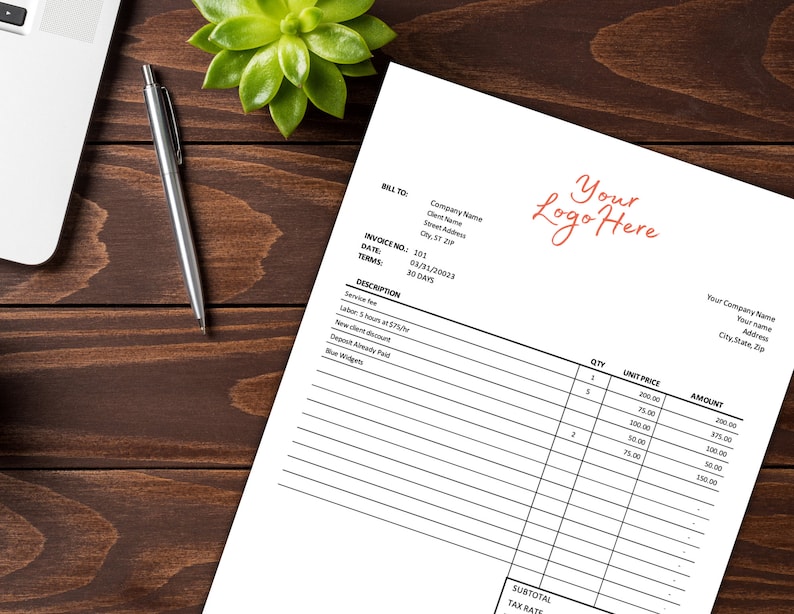 Excel Invoice Template Formulas | Invoice Spreadsheet With Excel ...