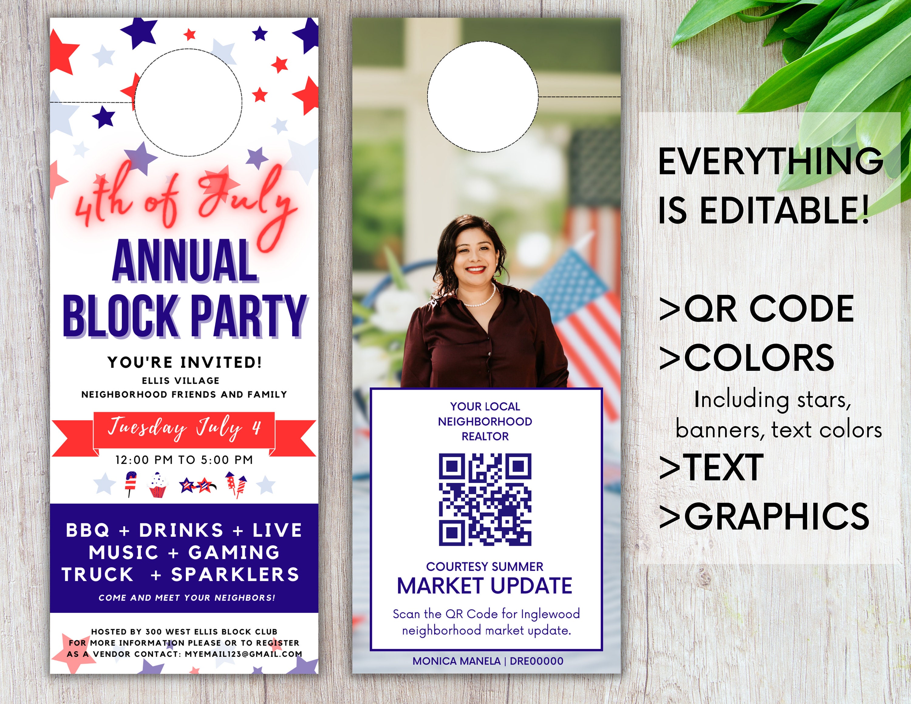 4th of July Block Party Invite Door Hanger: Real Estate Market Update ...