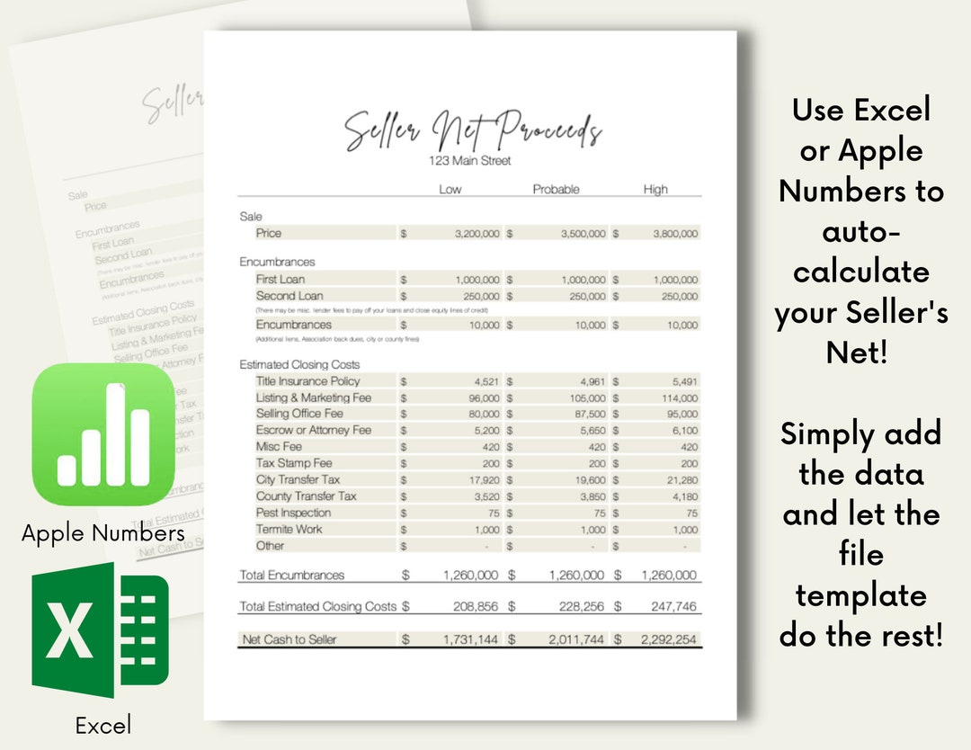 Excel Seller Net Proceeds Template | Instant Download | Auto-calculate ...