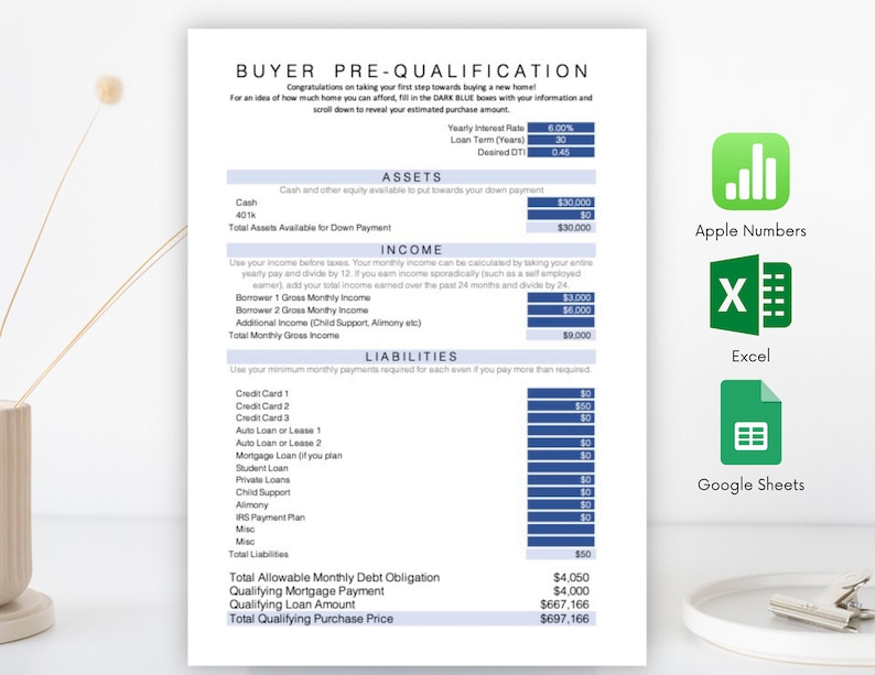 Mortgage Calculator How Much Home Can I Afford Excel Template for
