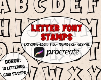 Handdrawn Alphabet Stamp Set for Procreate: Lettering Brushes (Digital Download)