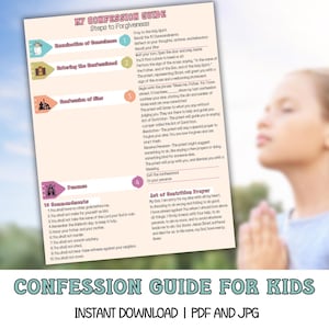 Catholic Printable Confession Guide Printable Confession Card First Confession Prayer Card