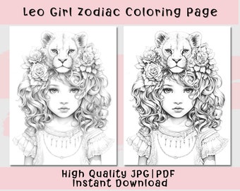 Libro da colorare fantasy zodiacale in scala di grigi: astrologia dei tarocchi (PDF)
