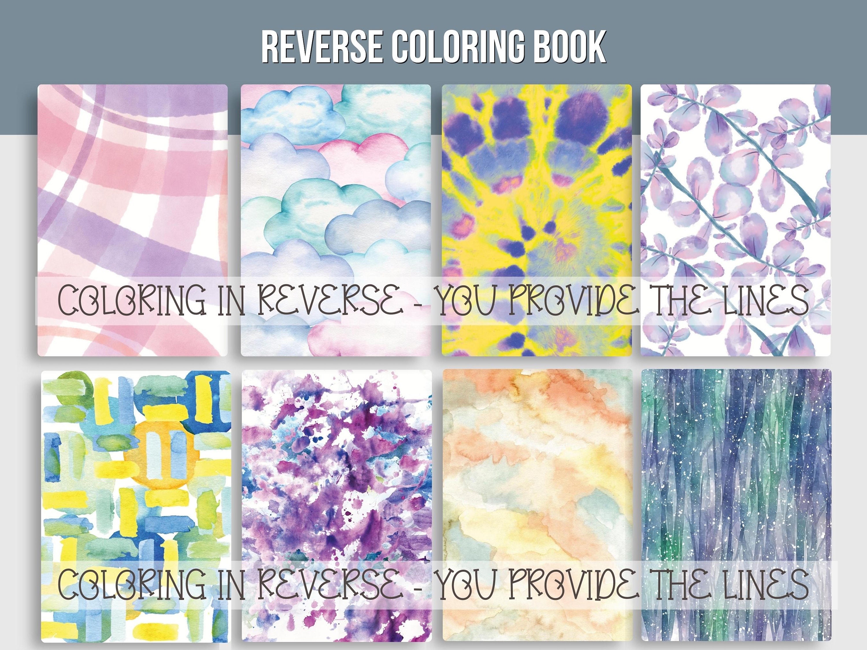 The Inverse watercolor Coloring Book: You Draw The Lines and let your  imagination fly, Anxiety Relief and Relaxation for Adults, Men, Women,  Teens