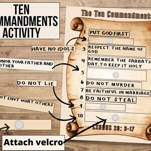 10 Commandments Homeschool Printable With Scripture Cards, Sunday ...