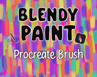 Painterly Acrylic Blendy Procreate Brush: Wet Digital Oil Painting (Digital Download)