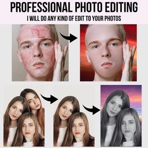 Photoshop service, Wedding photo editing services, Remove people or objects from photos, Old photo restoration, and photo Colorizes services
