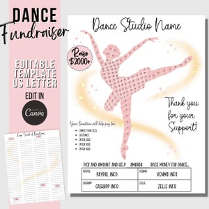Dance Fundraiser editable Canva Template, Dance Team Fundraiser Printable,  Season Fundraiser flyer, Dance Competition Fundraiser Forms