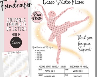 Dance Fundraiser Canva Template: Editable Team Flyer (Digital Download)