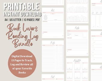 Reading Journal Printable: Book Review & Tracker (PDF Download)